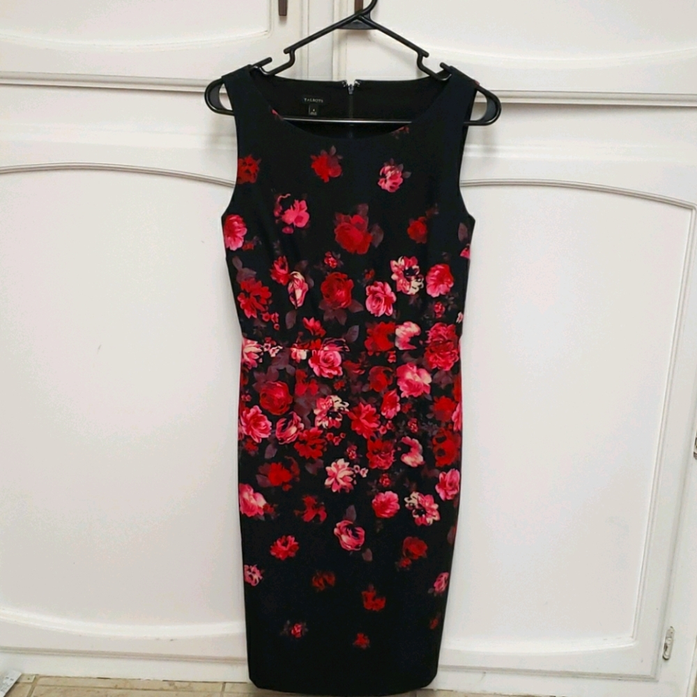 Talbots Red Floral Sheath Dress